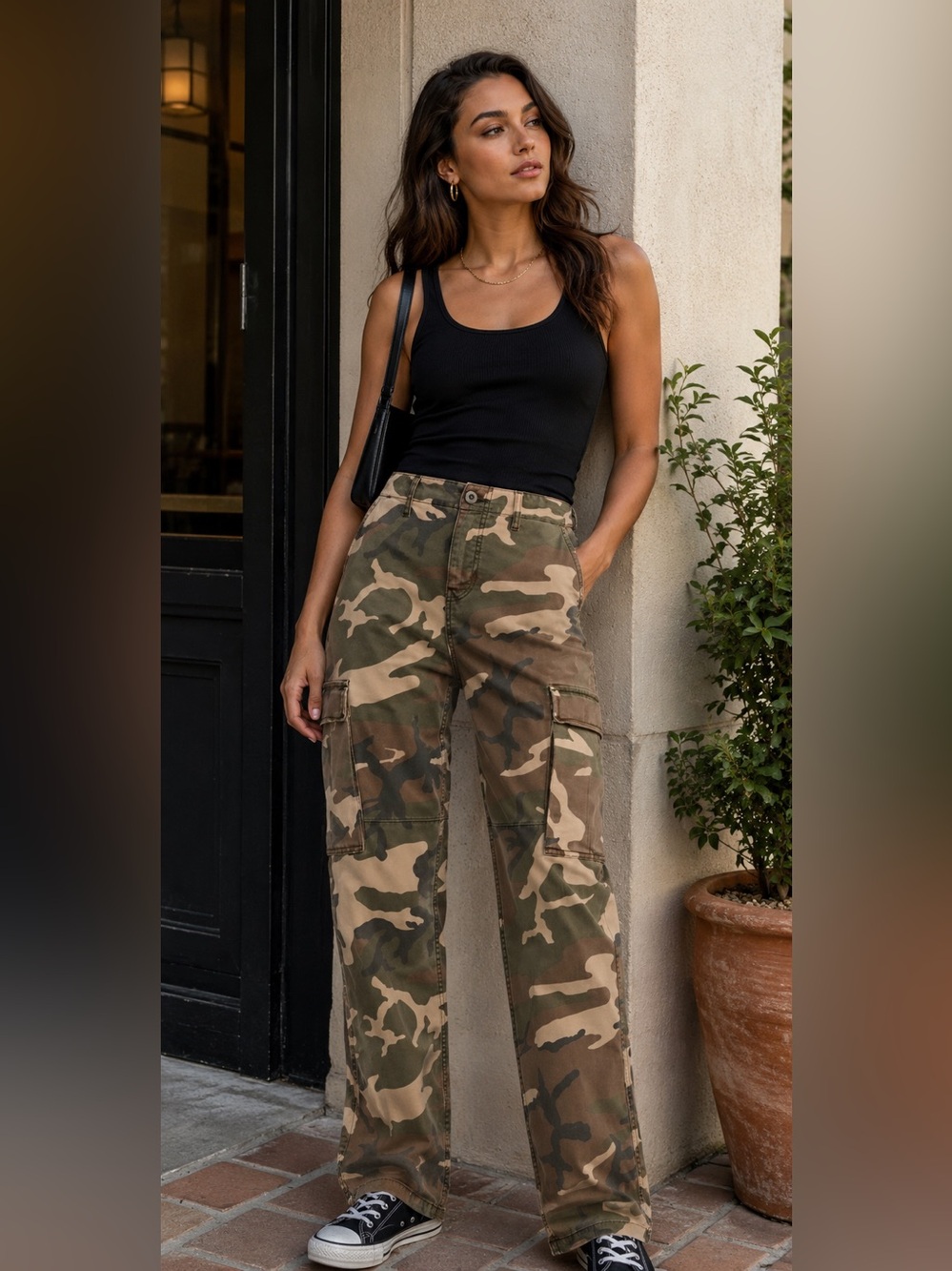 NEW Good American Camo Cargo Pants – Size 4 | 32” Inseam